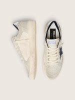Women's Ball Star LTD in gray suede with blue star and cream-colored crochet inserts - Image 3