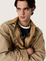 Unisex reversible jacket in beige cotton with check pattern - Image 4