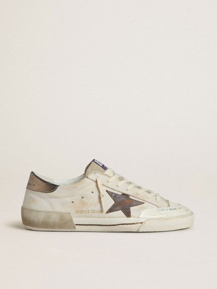 Men's Super-Star LTD in suede with brown leather star and metallic leather heel tab