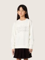 Girls' crew-neck cotton sweatshirt with logo and studs - Image 4