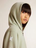 Light green sweatshirt with zip fastening - Image 6