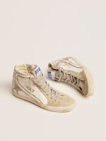 Women's Slide with ice-gray suede star and white flash - Image 2
