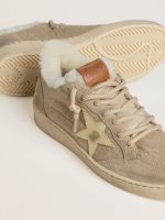 Women's Ball Star in wool with gold leather star and white shearling lining - Image 3