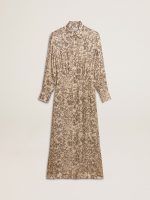 Women's silk-blend midi dress with a floral print