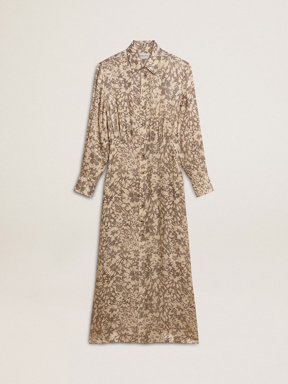 4d373b15e3e1a3e96e64594bdfb16ba1c36f9b63dfa16e121e85b882b26dca42 Women's silk-blend midi dress with a floral print - Image 1