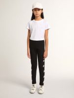 Girls' black leggings with white stars on the sides - Image 3