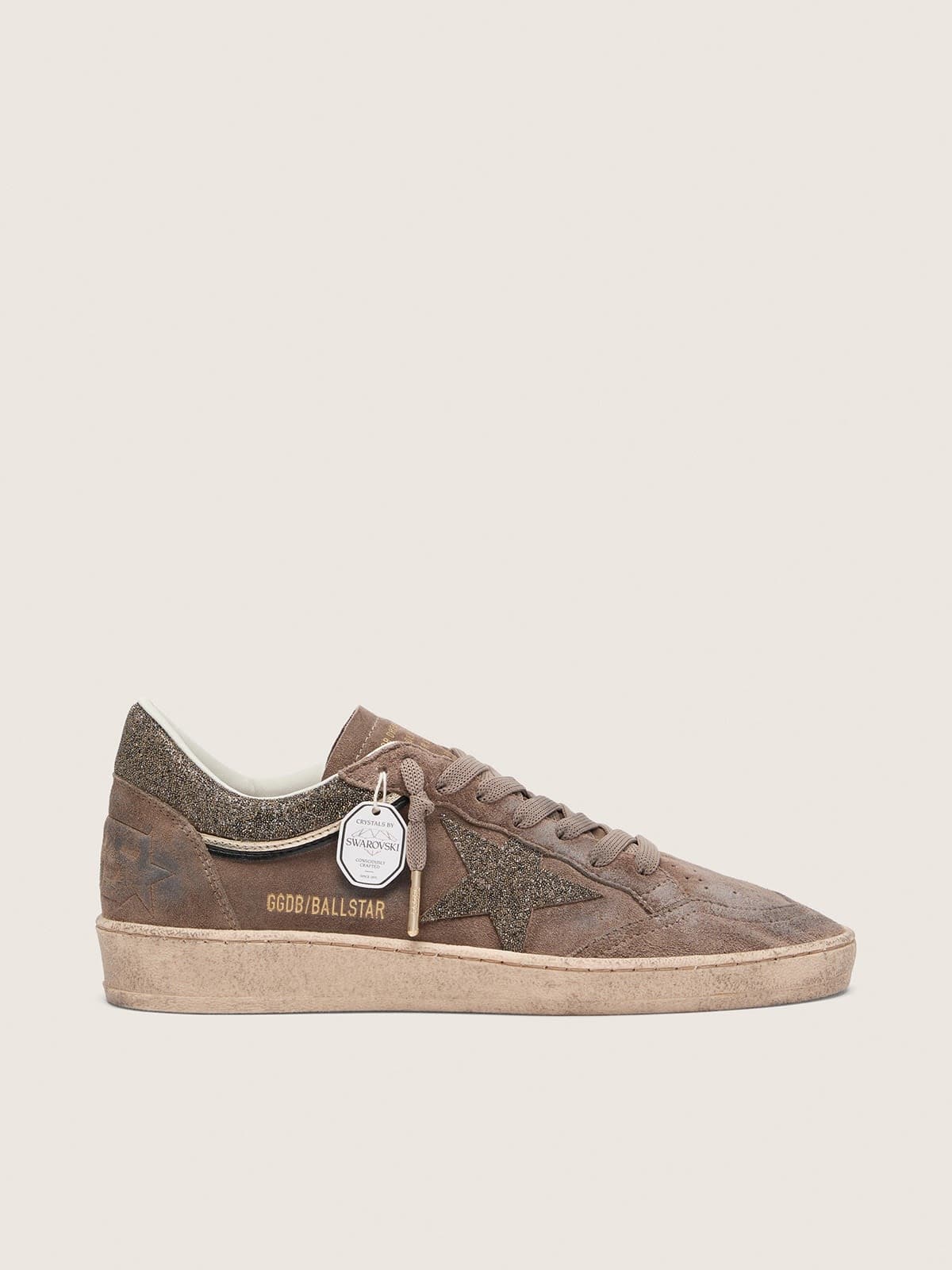 4db95ab64f69a0923a9f35c4118d0139f8f2056e783923d144120f1ff0e5a3ac Women's Ball Star in brown suede with brown Swarovski star - Image 1
