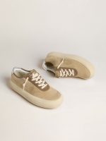 Men's Space-Star in beige suede with perforated star and metallic silver heel tab - Image 2