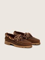 Men's Cruise loafers in brown waxed suede with dove gray hiking laces - Image 2