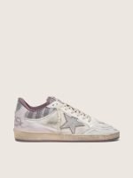 Men's Ball Star LAB in white nylon and pony skin with silver star and lilac inserts
