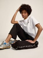 Women's black joggers with white stars on the sides - Image 3