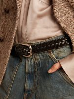 Women's belt in black leather - Image 3