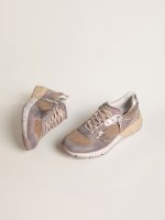 Women's Dad-Star in lilac suede and mesh with laminated leather star and heel tab - Image 2