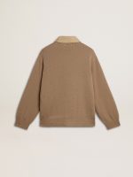 Men's jacket in travertine-colored nubuck leather with wool-blend sleeves and back - Image 7