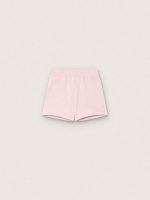 Star girls' shorts in pink cotton with patch and logo