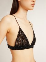 Women's black crochet top with crystals - Image 5