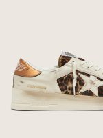 Women's Stardan in white leather and leopard pony skin with white leather star - Image 4