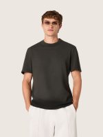 Men's T-shirt in anthracite cotton jersey with perforated heart - Image 5