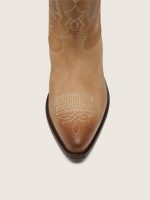 Low Wish Star boots in tobacco-colored suede with heel - Image 4