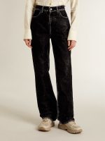 Women's black jeans with a velvet-like wash effect - Image 2