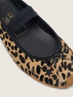 ��toile ballet flats in leopard-print pony skin with black embroidered star and elastic strap - Image 6