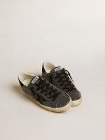 Women's Super-Star in black Swarovski crystals with black suede star - Image 2