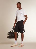 Men's black bermuda shorts with white stars - Image 3