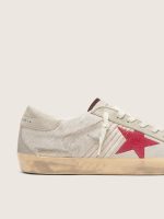 Men's Super-Star LTD in white pony skin with red suede star - Image 4