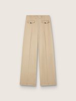 Women's wool gabardine pants in sand - Image 2