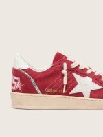 Women's Ball Star in red suede with white leather star and heel tab - Image 4