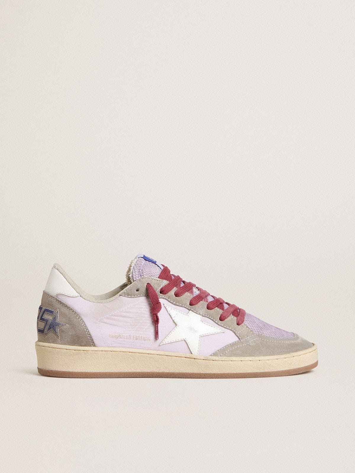 5143a42822a7e43fd4d04cf1f3c017a3cba3916b6d4831eabb8920dc8341f15e Women's Ball Star LTD in lilac nylon with white leather star and suede inserts - Image 1
