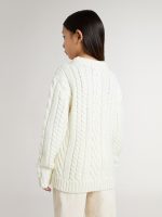 Girls' white wool sweater with pearls - Image 4