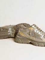 Women's Lightstar in metallic leather and silver mesh with gray star - Image 3