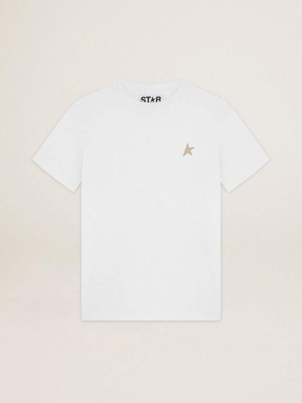 White Star Collection T-shirt with star in gold glitter on the front