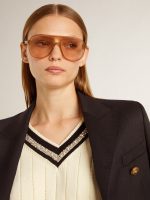 Women's cable-pattern cropped sweater with blue ribbing and crystals - Image 5