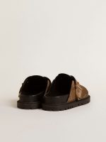 Women's Lucy Sabot in dove-gray suede with gold metal buckle - Image 4