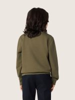 Golden unisex sweatshirt in military-green cotton with reversed logo - Image 6