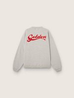Unisex sweatshirt in gray melange cotton with logo - Image 2