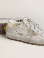 Women's Super-Star Ski in light gray nylon with metallic leather star and heel tab - Image 3