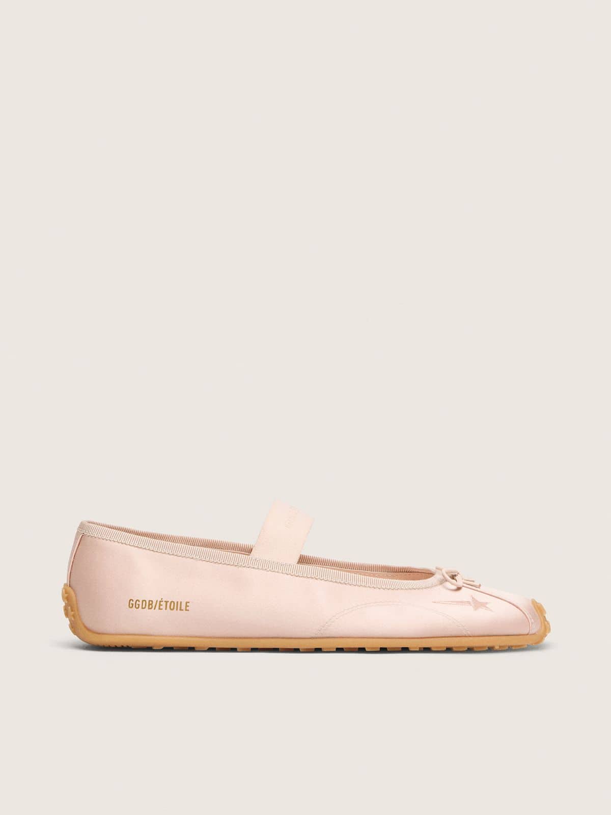 52a8400573bac240ee8185de3f81480583cbb0e428363d2ecb2bca177958c46a ��toile ballet flats in powder pink satin with powder pink embroidered star and elastic strap - Image 1