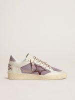 Women's Ball Star in lilac suede with burgundy leather star and lilac suede heel tab
