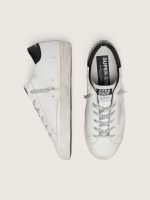 Women's Super-Star with white suede star and black croc-print leather heel tab - Image 3