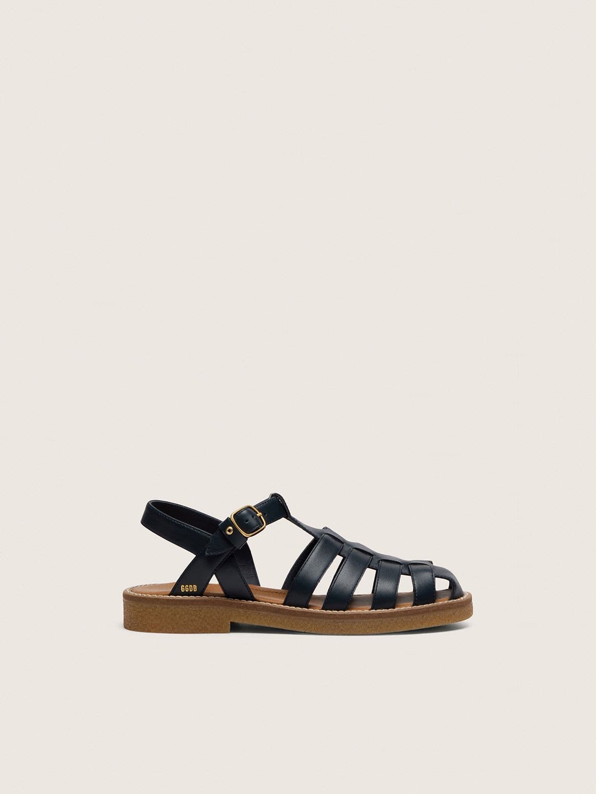 53016ba8c0f057fb20b9d165b61e9559551f4c34b7a83aed183ec311324222c6 Junior Maxime sandals in navy-blue leather - Image 1