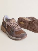 Men's Dad-Star in lilac suede and mesh with laminated leather star and heel tab - Image 3