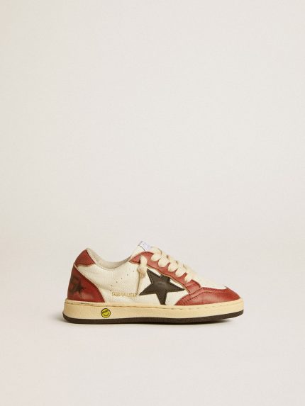 Ball Star Junior in nappa with black star and red leather inserts
