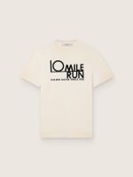 Men's T-shirt in white cotton with logo and print