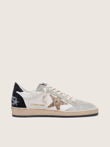 Women's Ball Star in nappa and suede with glitter star and black heel tab