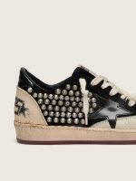 Women's Ball Star LAB in black suede with studs and glossy black leather star - Image 4