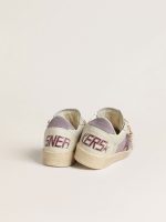 Women's Ball Star in lilac suede with burgundy leather star and lilac suede heel tab - Image 4