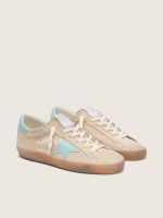 Women's Super-Star in beige suede with aqua-green star - Image 2